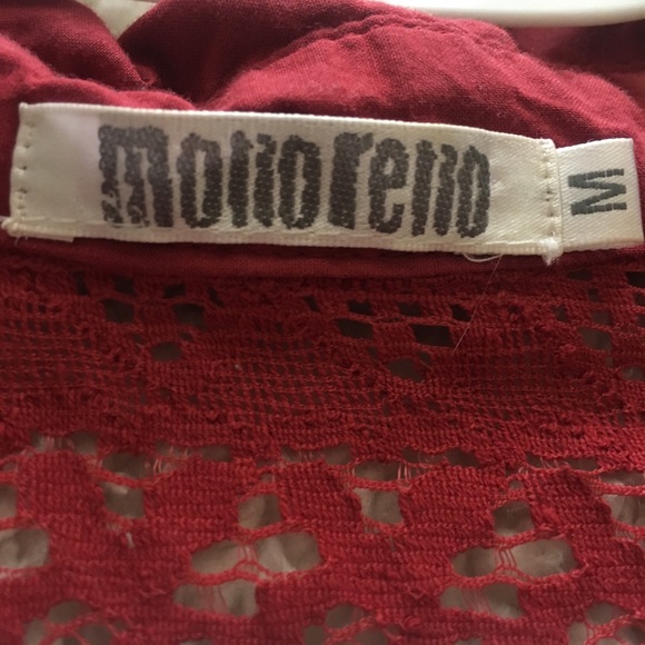 Red lace button up top - Picture 3 of 3